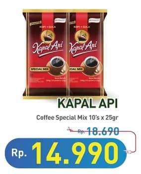 Promo Harga Kapal Api Kopi Bubuk Special Mix per 10 sachet 24 gr - Hypermart