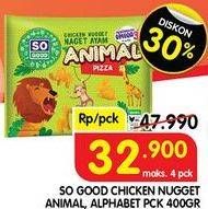 Promo Harga SO GOOD Chicken Nugget Animal, Alphabet 400 gr - Superindo