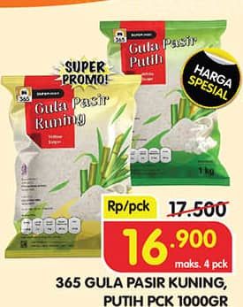 Promo Harga 365 Gula Pasir Kuning, Putih 1000 gr - Superindo