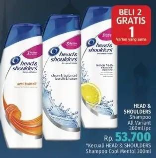 Promo Harga HEAD & SHOULDERS Shampoo All Variants 300 ml - LotteMart