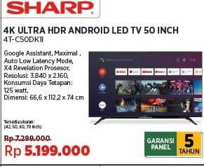 Promo Harga Sharp 4T-C50DK1I 4K Ultra-HDR Android TV with Google Assistant  - COURTS