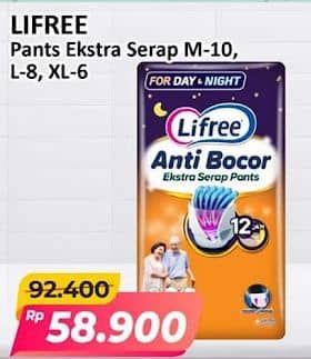 Promo Harga Lifree Popok Celana Ekstra Serap M10, L8, XL6 6 pcs - Alfamart