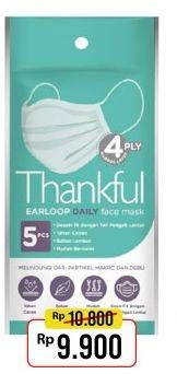 Promo Harga THANKFUL Earloop Daily Mask 5 pcs - Alfamart