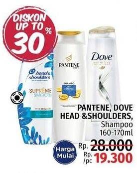 Promo Harga PANTENE/DOVE/HEAD & SHOULDER Shampoo 160-170ml  - LotteMart