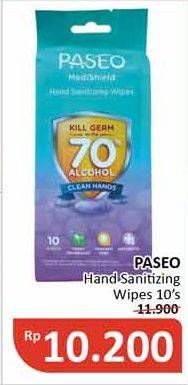 Promo Harga PASEO MediShield Hand Sanitizing Wipes 10 pcs - Alfamidi