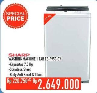 Promo Harga SHARP ES-F950P-GY | Washing Machine  - Hypermart