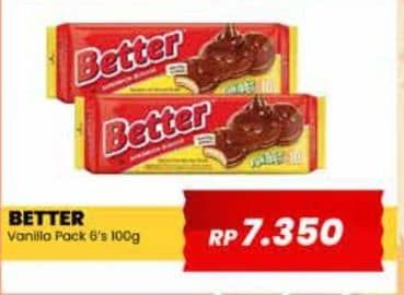 Promo Harga Roma Better Sandwich Vanilla Cream per 4 pcs 22 gr - Yogya