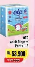 Promo Harga OTO Adult Diapers L8 8 pcs - Alfamart