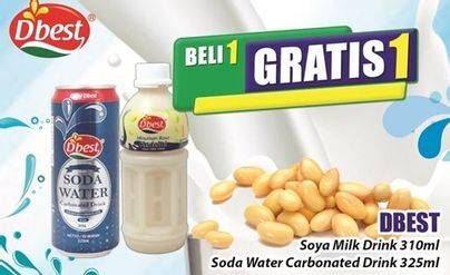 Promo Harga Dbest Soya Milk Drink/Dbest Soda Water Carbonated Drink   - Hari Hari