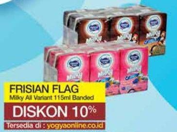 Promo Harga FRISIAN FLAG Susu UHT Milky All Variants 115 ml - Yogya