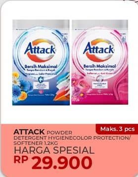 Promo Harga Attack Detergent Powder Hygiene Plus Protection, Plus Softener 1200 gr - Yogya