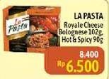 Promo Harga LA PASTA Royale Spaghetti Instant Cheese Bolognese Sauce, Hot And Spicy Sauce 102 gr - Alfamidi