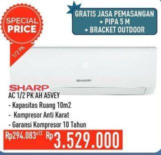 Promo Harga SHARP AH-A5VEY | AC 1/2PK  - Hypermart