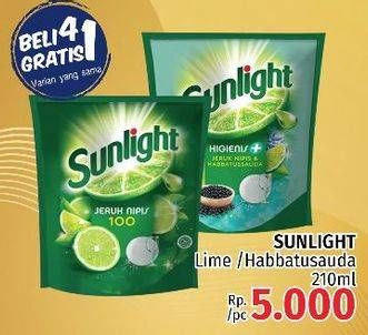 Promo Harga SUNLIGHT Pencuci Piring Higienis Plus With Habbatussauda, Jeruk Nipis 100 210 ml - LotteMart