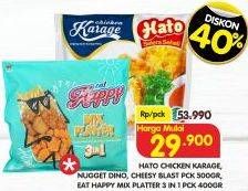 HATO Chicken Karage, Nugget Dino, Cheesy Blast/ EAT HAPPY Mix Platter 3 in 1