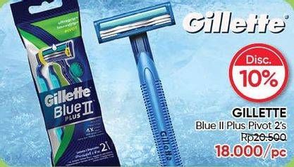 Promo Harga GILLETTE Blue II Plus 2 pcs - Guardian