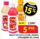 Promo Harga Inaco Im Coco Drink Lychee, Mango, Strawberry 350 ml - Superindo