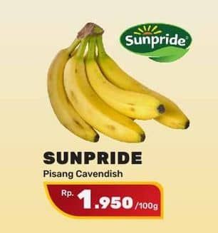 Promo Harga Sunpride Pisang Cavendish per 100 gr - Yogya