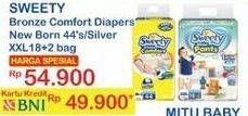 SWEETY Bronze Comfort Diapers New Born 44's/ Silver XXL18+2