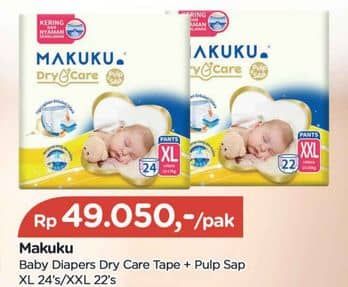 Promo Harga Makuku Dry & Care Celana XL24, XXL22 22 pcs - TIP TOP