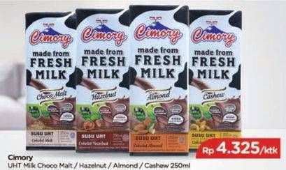 Promo Harga CIMORY Fresh Milk Chocolate, Hazelnut, Almond, Cashew 250 ml - TIP TOP