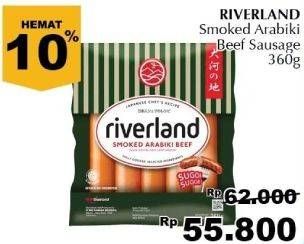 Promo Harga Riverland Sausage Smoked Arabiki Beef 360 gr - Giant