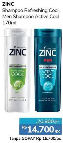 Promo Harga ZINC Shampoo Refreshing Cool, Men Active Cool 170 ml - Alfamidi