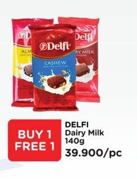 Promo Harga DELFI Chocolate Cashew, Almond, Dairy Milk 140 gr - Watsons