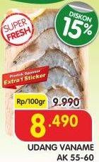 Promo Harga Udang Vanamae AK 55-60 per 100 gr - Superindo