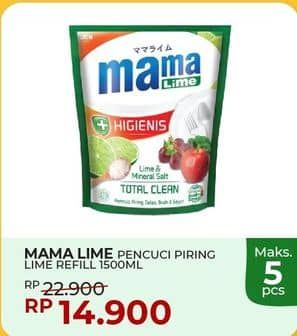 Promo Harga Mama Lime Cairan Pencuci Piring Lime 1600 ml - Yogya