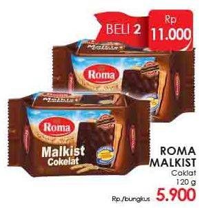 Promo Harga ROMA Malkist Cokelat 120 gr - LotteMart