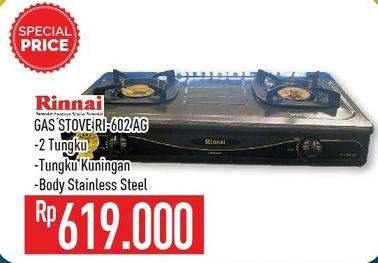 Promo Harga RINNAI RI-602 AG | Gas Stove  - Hypermart