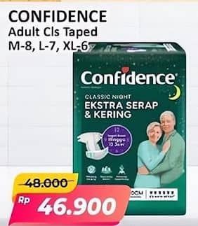 Promo Harga Confidence Adult Classic Night Ekstra Serap & Kering M8, L7, XL6 6 pcs - Alfamart