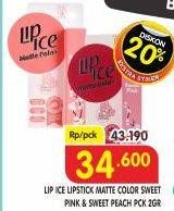 Promo Harga LIP ICE Matte Color Sweet Pink, Sweet Peach 2 gr - Superindo
