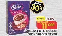 Promo Harga Cadbury Hot Chocolate Drink 3 in 1 3in1 per 3 sachet 30 gr - Superindo