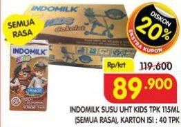 Promo Harga Indomilk Susu UHT Kids All Variants per 40 pcs 115 ml - Superindo