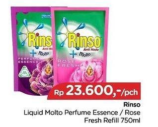 Promo Harga RINSO Liquid Detergent + Molto Purple Perfume Essence, + Molto Pink Rose Fresh 750 ml - TIP TOP