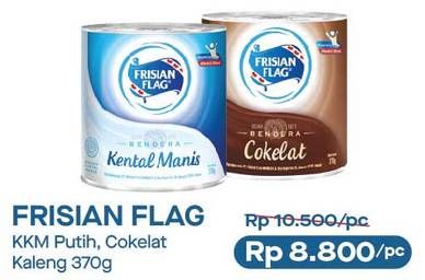 Promo Harga FRISIAN FLAG Susu Kental Manis Putih, Cokelat 370 gr - Alfamart