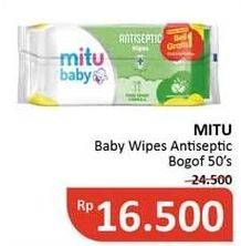 Promo Harga MITU Baby Wipes 50 pcs - Alfamidi