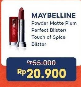 Promo Harga MAYBELLINE Color Sensational The Powder Mattes Touch Of Spice, Plum Perfection 3 gr - Indomaret