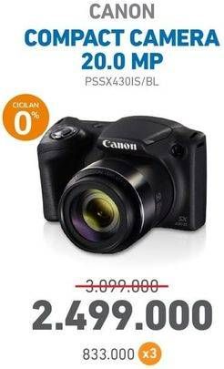 Promo Harga CANON Compact Camera 20.0MP PSSX430IS/BL  - Electronic City