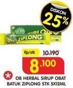 Promo Harga OB HERBAL Ziplong Obat Batuk Herbal per 5 pcs 12 ml - Superindo