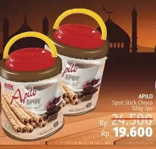 Promo Harga ASIA APILO Spot Wafer Roll Chocolate 525 gr - LotteMart