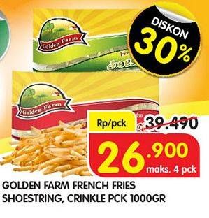 Promo Harga GOLDEN FARM French Fries Shoestring, Crinkle 1 kg - Superindo