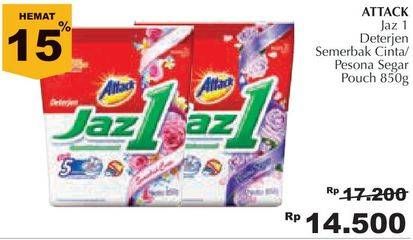 Promo Harga ATTACK Jaz1 Detergent Powder Pesona Segar, Semerbak Cinta 850 gr - Giant