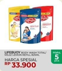 Promo Harga Lifebuoy Body Wash Total 10, Mild Care, Lemon Fresh 825 ml - Yogya