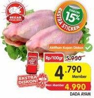 Promo Harga Ayam Dada per 100 gr - Superindo