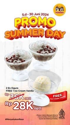 Promo Harga 2 Es Ogura Free ICe Cream Vanilla  - HokBen