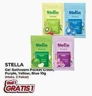 Promo Harga Stella Bathroom Pocket Blue, Green, Purple, Yellow 10 gr - Yogya