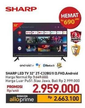 Promo Harga Sharp 2T-C32BG1 | LED TV 32 inch  - Carrefour